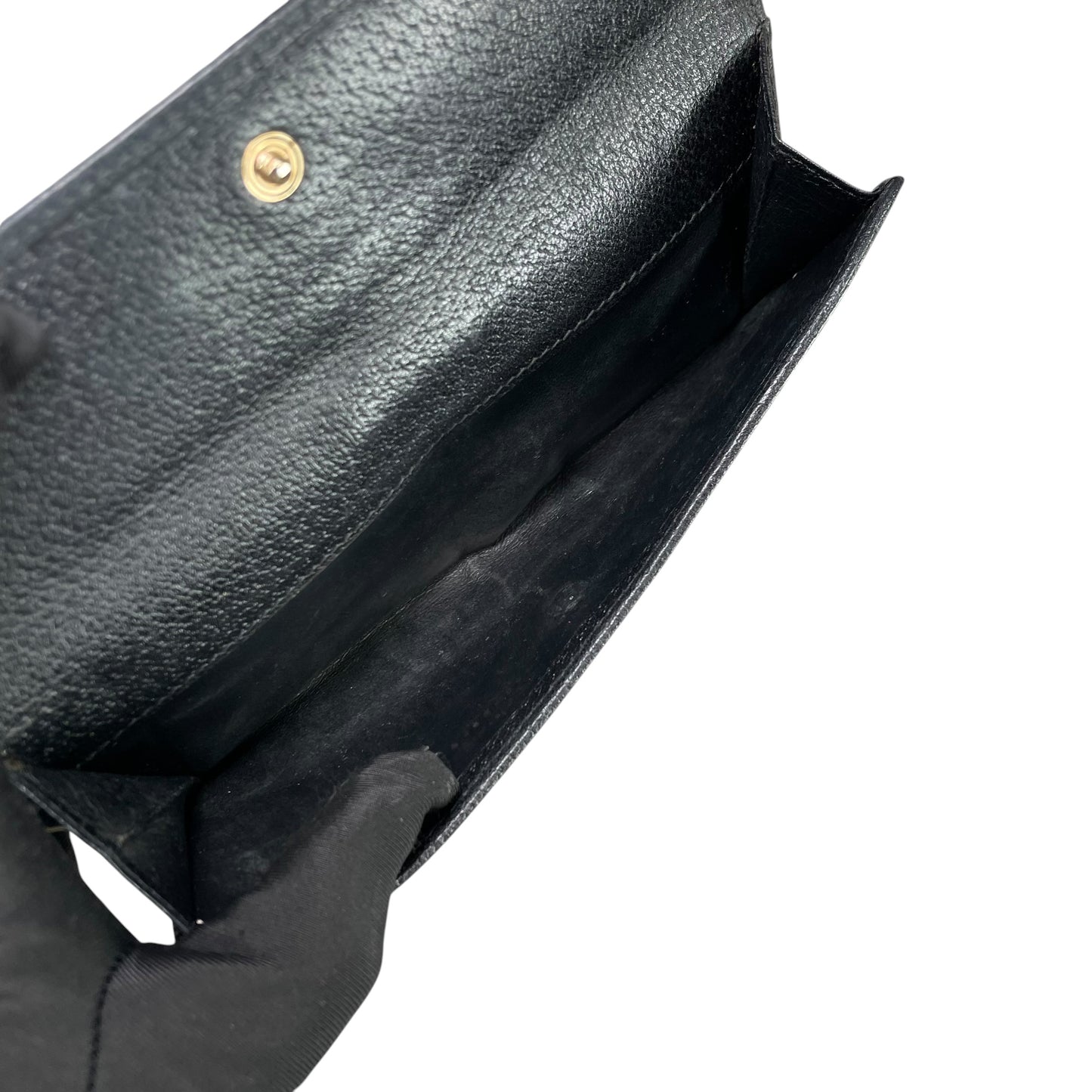 Gucci Princy GG Canvas Long Wallet Black Web Bow Clutch Vintage Checkbook
