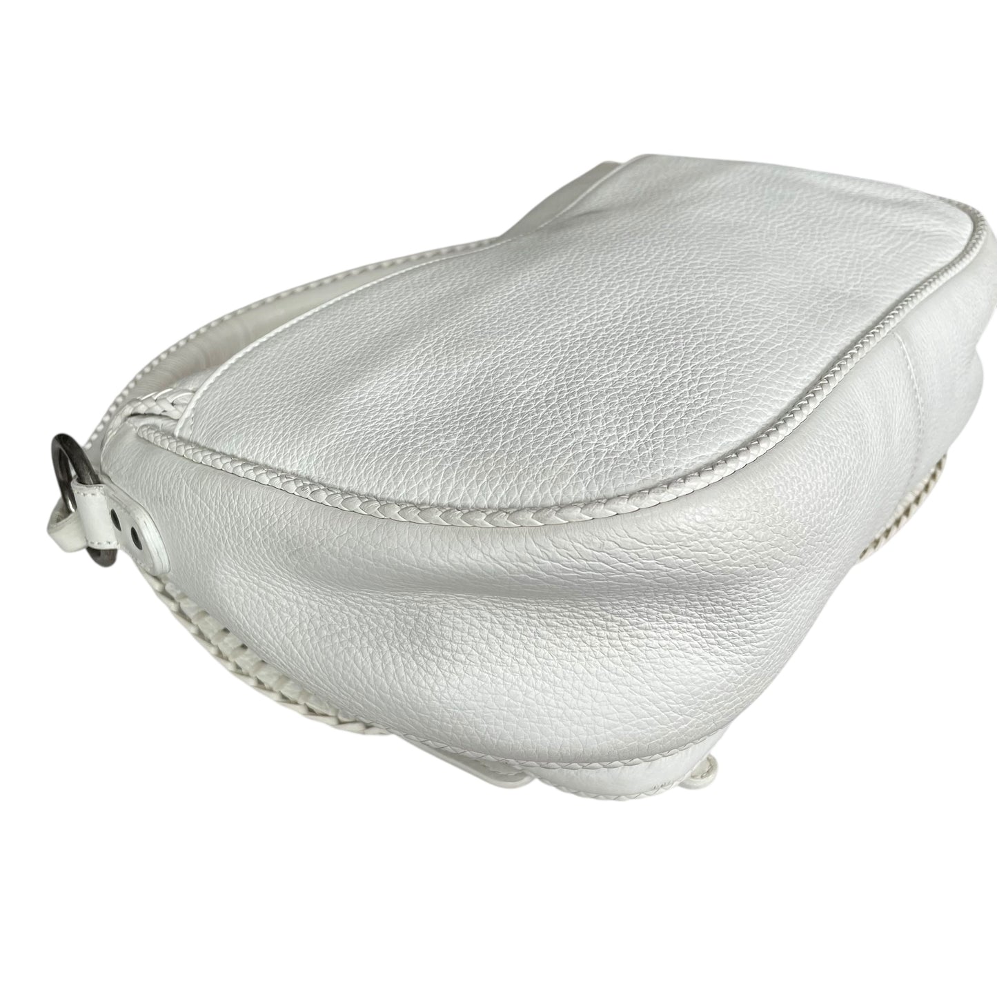 Christian Dior White Gaucho Large Y2K Top Handle Single Flap Shoulder Purse