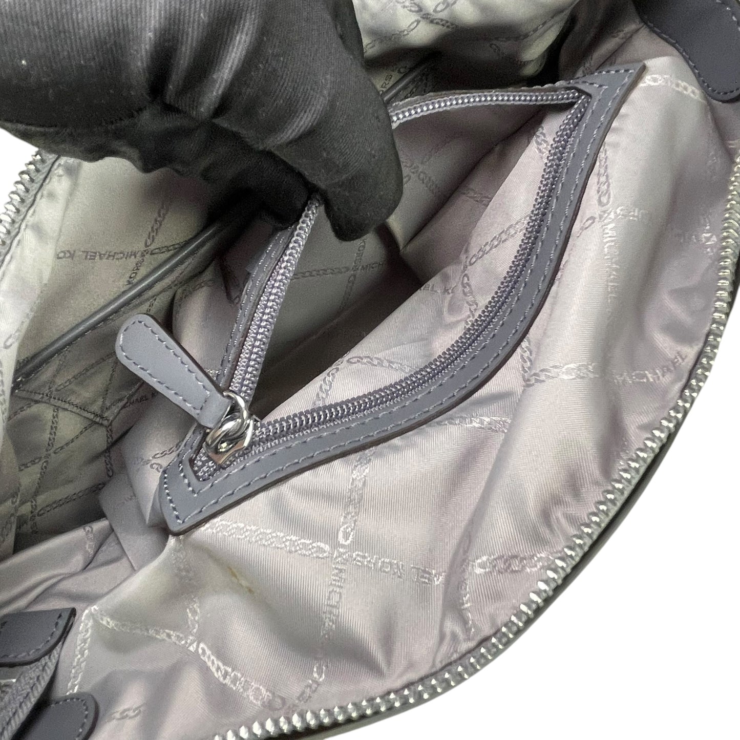Michael Kors Shailene SHW Studded Grey Pebbled Leather Hobo Purse