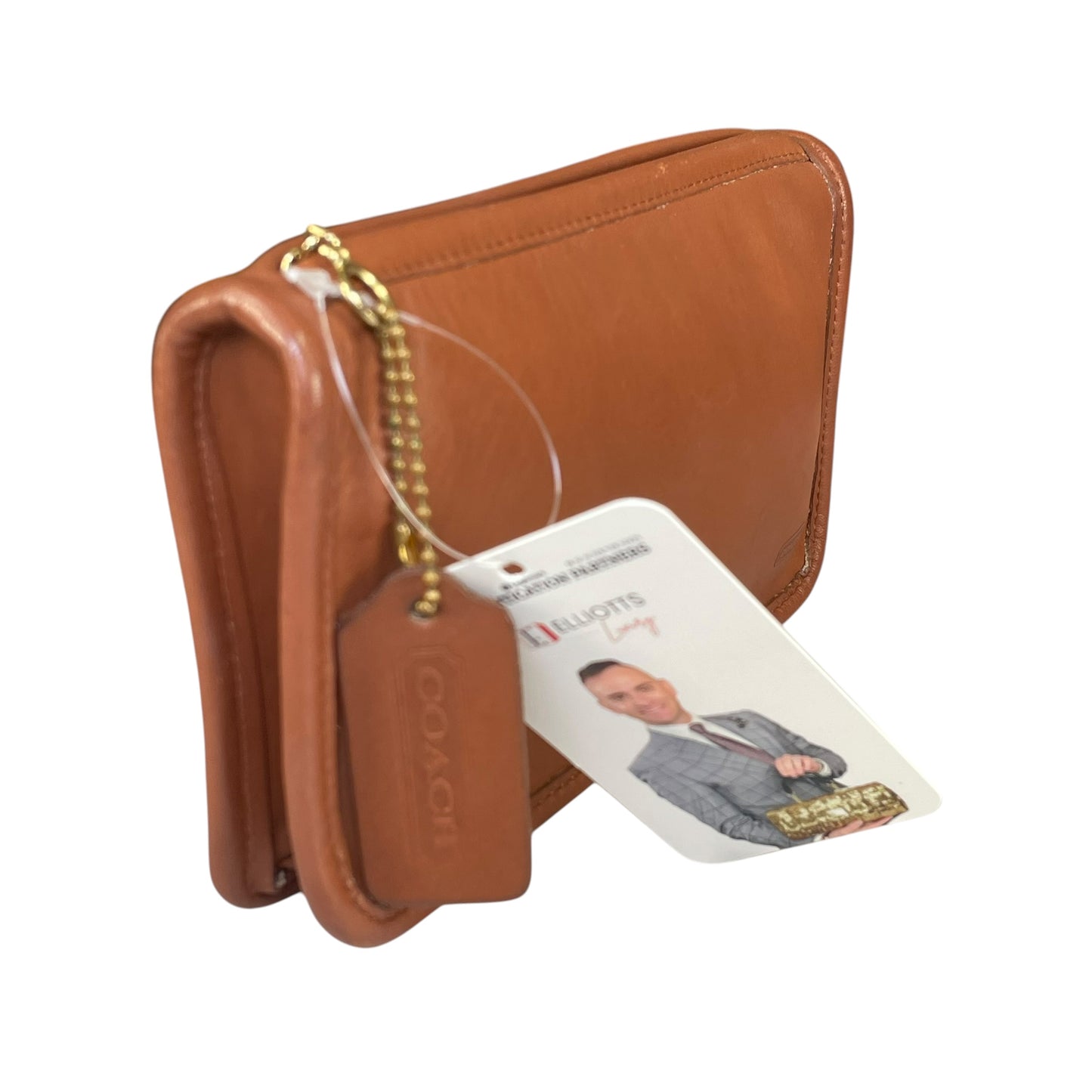 Coach Slim Pouch Brown Legacy Leatherware Zip