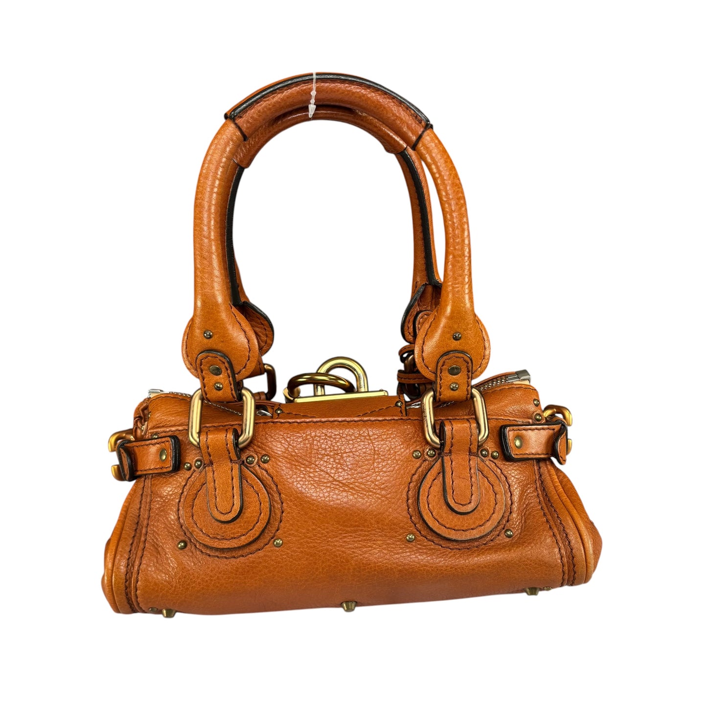 Chloe Mini Brown Leather GHW Paddington Lock Shoulder Purse