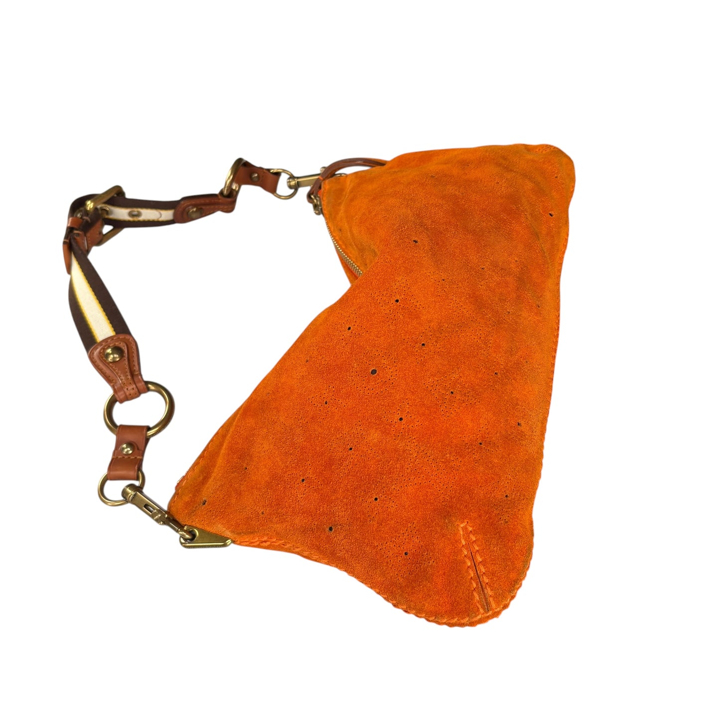 Louis Vuitton Mahina Onatah PM Pouchette Orange Suede Shoulder Purse