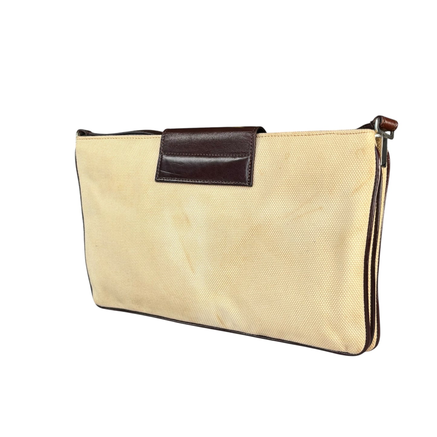 Fendi Y2K XL Baguette Eru Canvas Two-Tone Slim Leather Purse