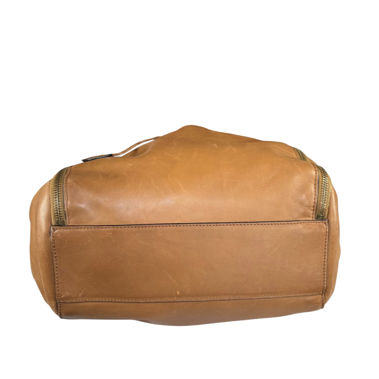 Celine Gold Brown Leather GHW Pouch Drawstring Bucket Hobo Bag