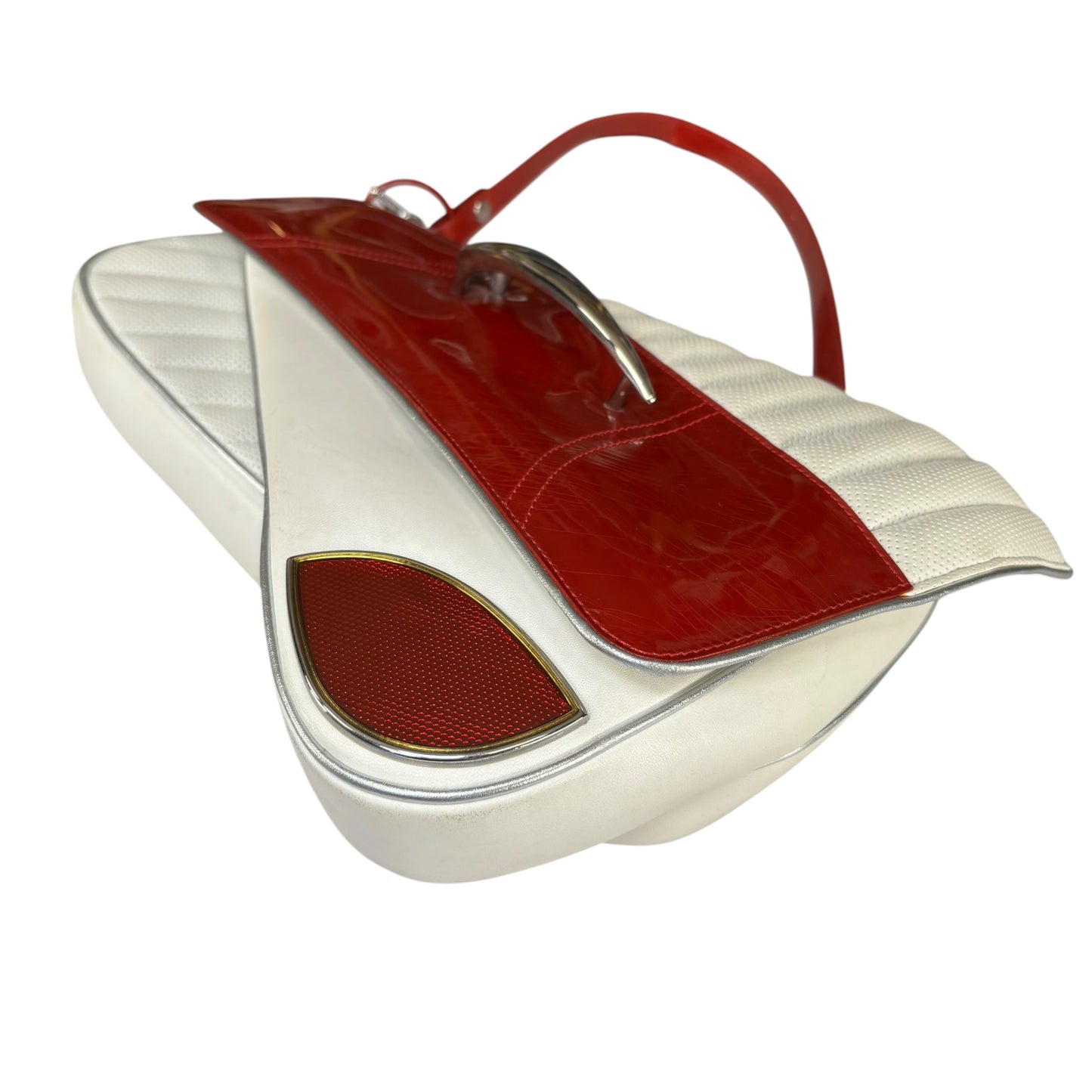 Christian Dior Cadillac Y2K Red Patent White Leather 2-Way Purse