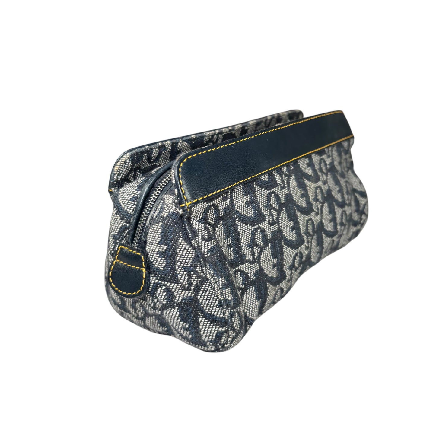 Christian Dior Y2K Mini Leather  Blue Jean Pouchette Clutch Wristket