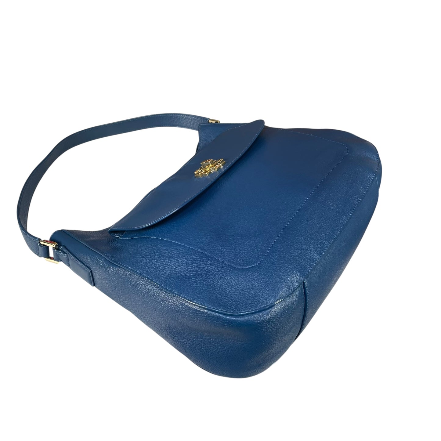 Tory Burch Mercer Blue Wave Leather GHW Hobo Shoulder Bag