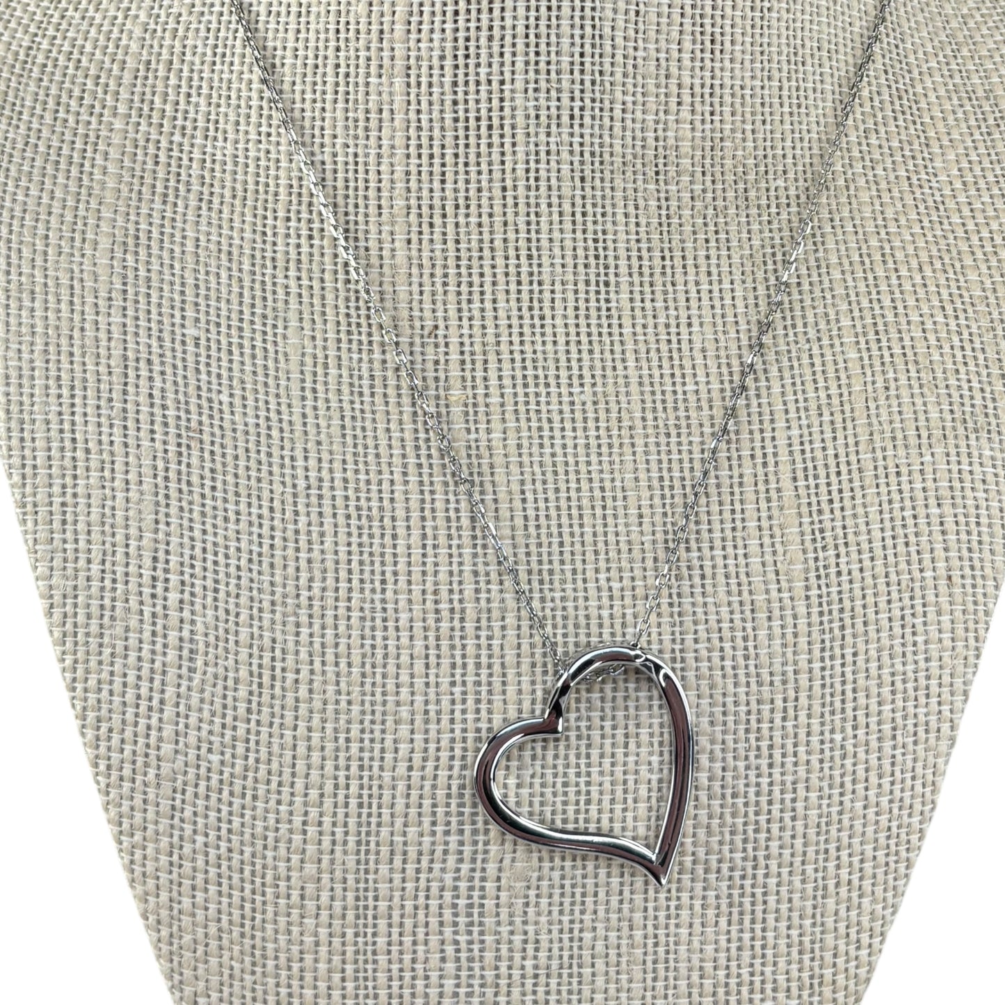Swarovski Crystal Silver Tone Heart Necklace 18.5”