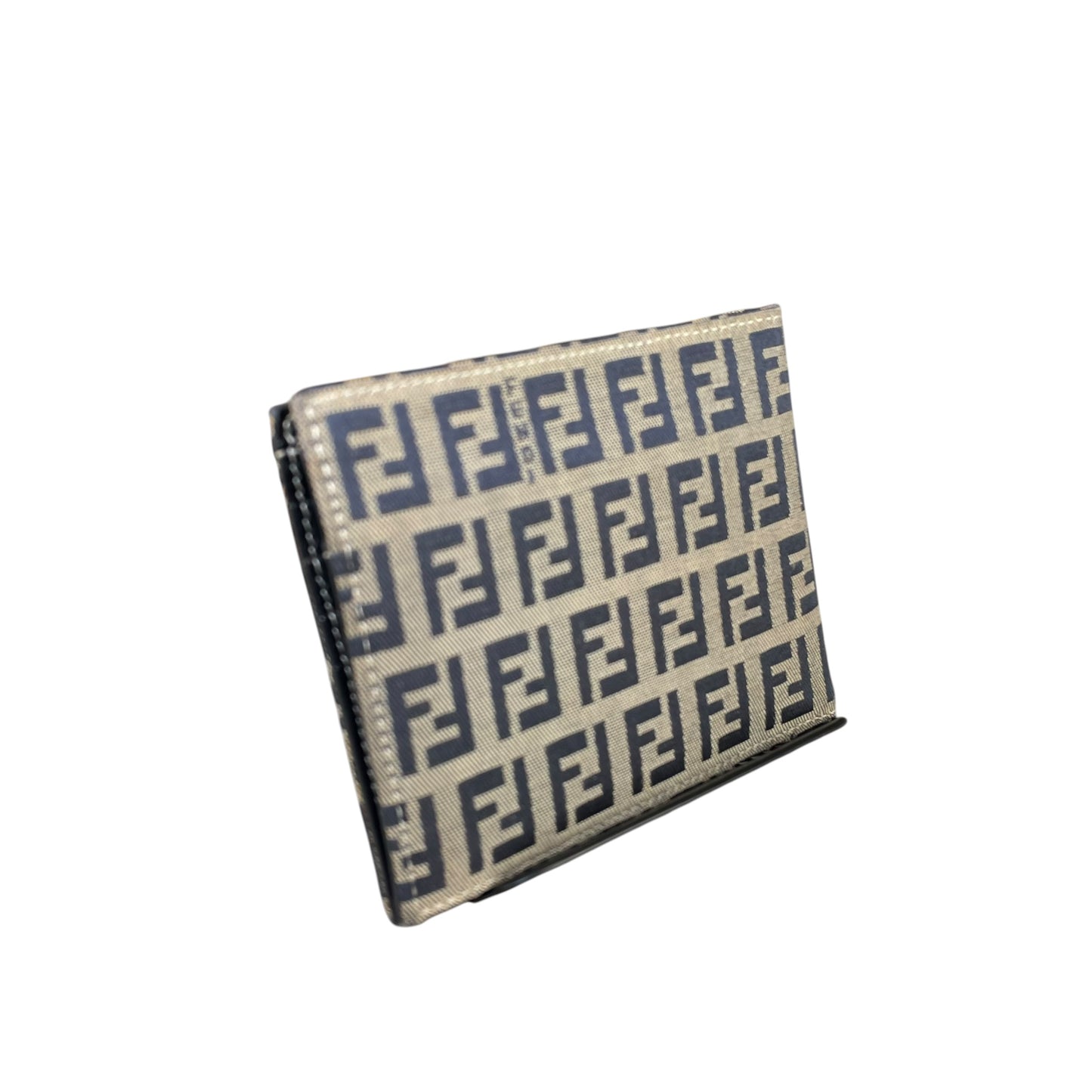 Fendi Zucchino Mens Bi-Fold Wallet – Navy Blue Monogram Canvas
