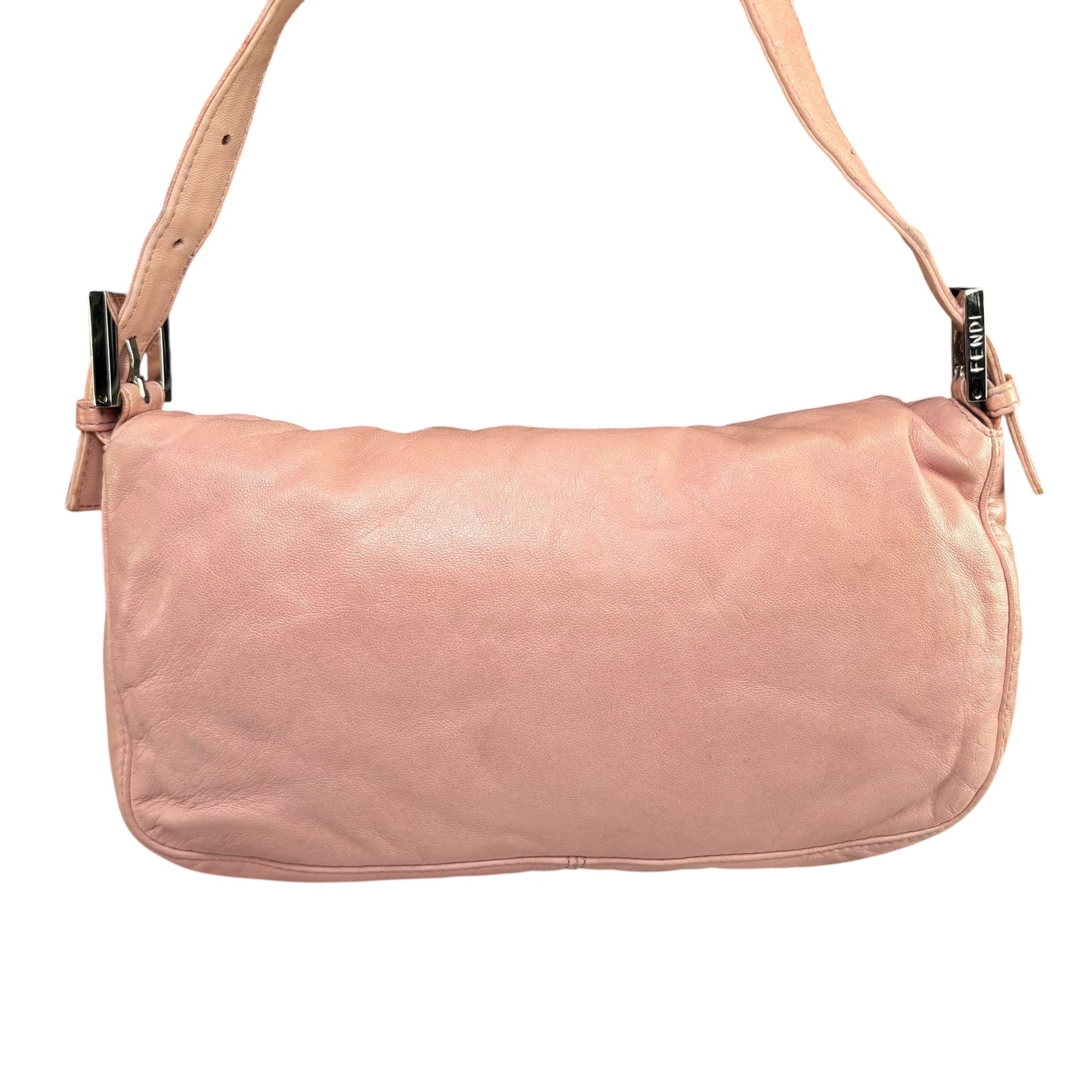 Fendi Y2K Baguette Classic Pink Lambskin SHW Yellow Shoulder Purse