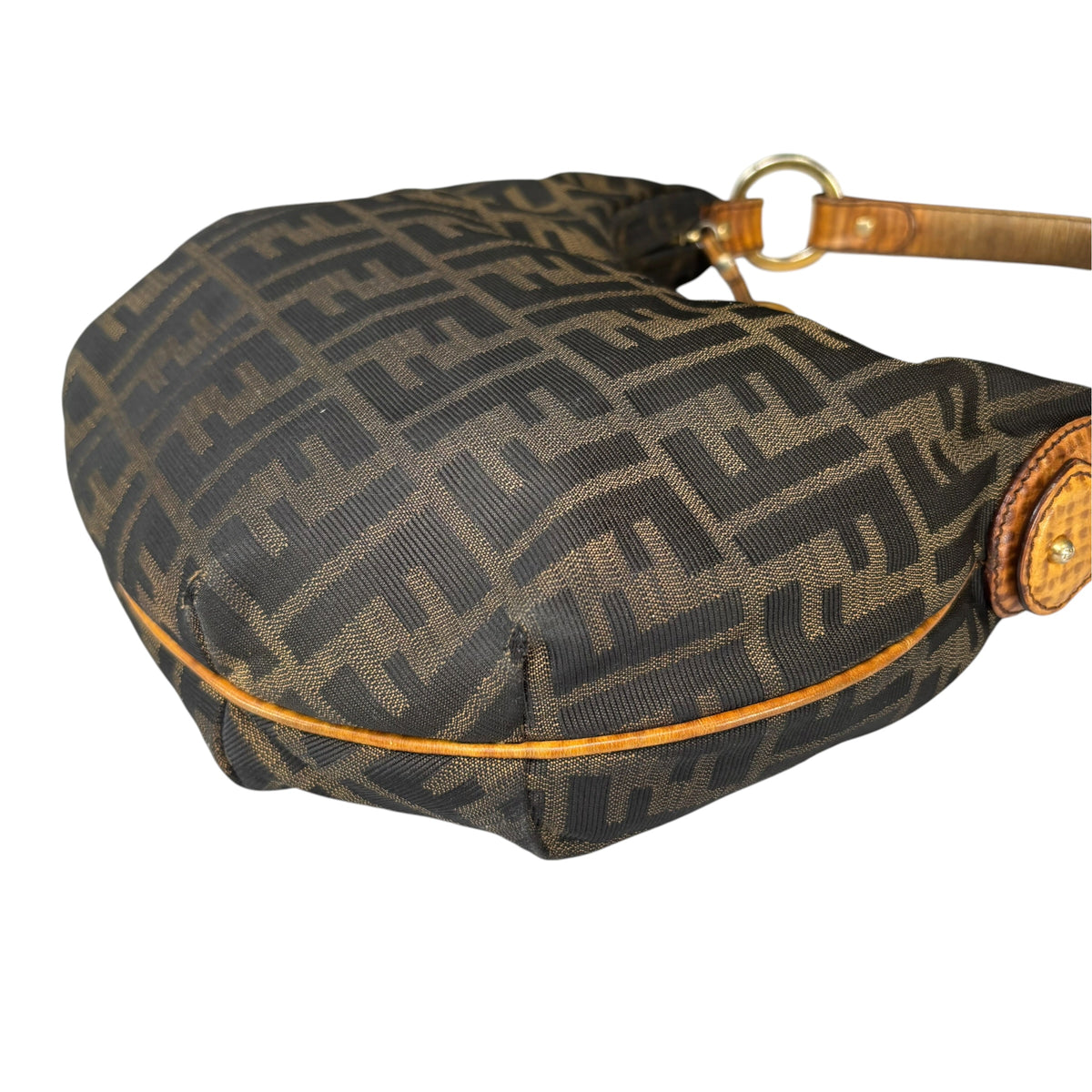 Fendi Y2K Zucca Embossed Lizard Chef Shoulder Purse