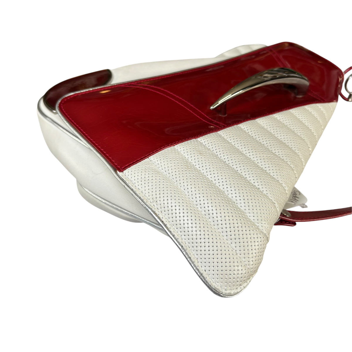 Christian Dior Cadillac Y2K Red Patent White Leather 2-Way Purse