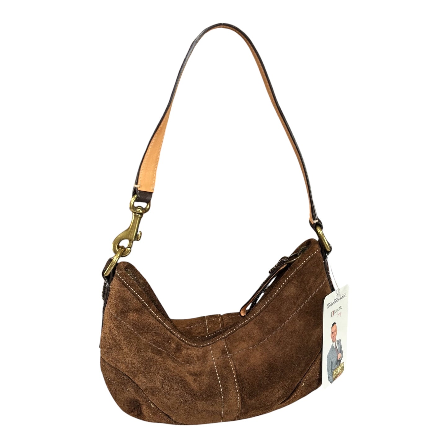 Coach Y2K Small Croissant Brown Suede Shoulder Purse