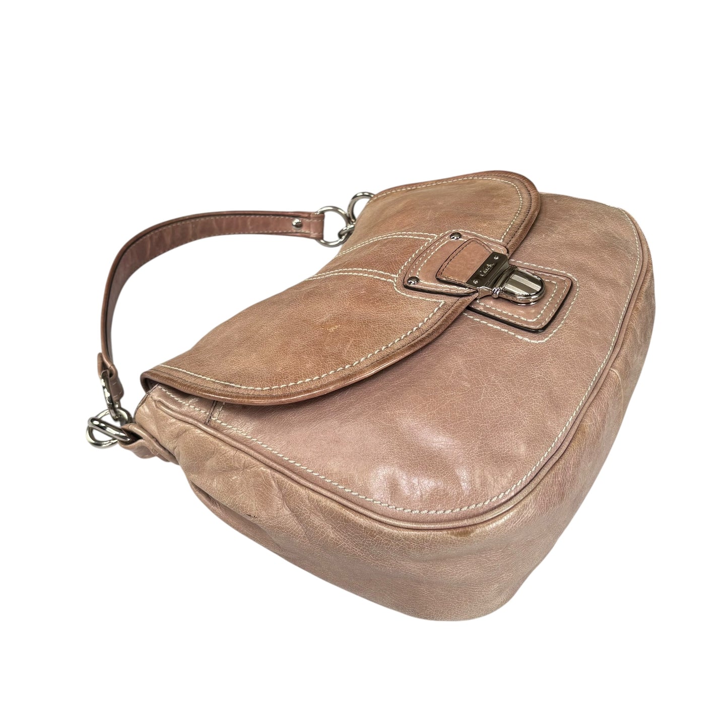 Coach Y2K Taupe Distressed Soho Buckle Shoulder Purse