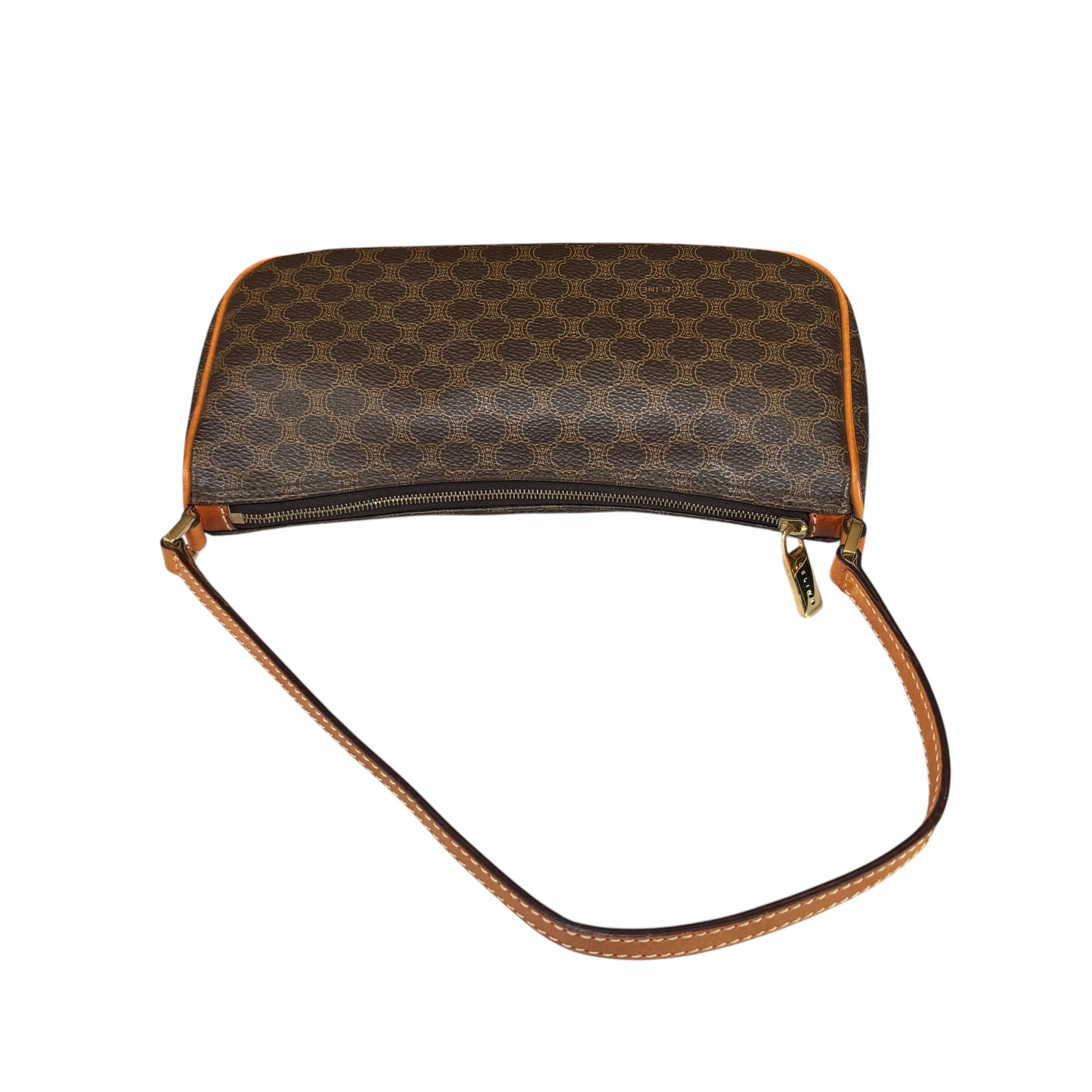 Celine Macadam Mono Baguette Canvas Leather Shoulder Purse