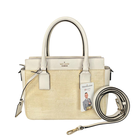Kate Spade Cameron Street Candace Raffia Satchel GHW 2-Way Tote