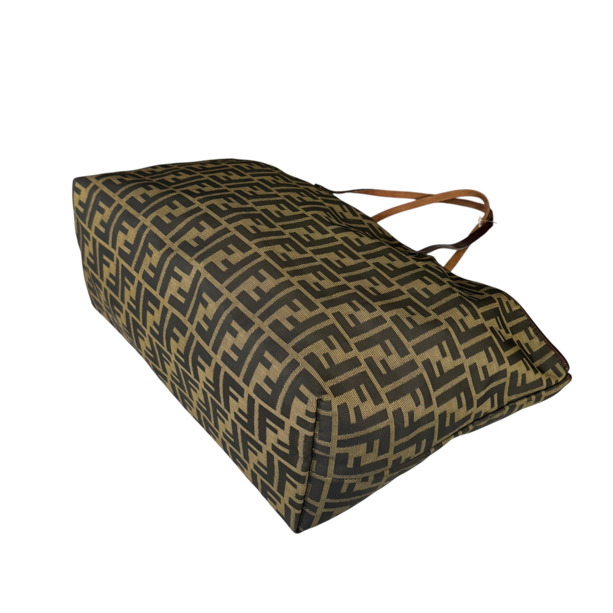 Fendi Y2K Zucca Monogram Brown Canvas / Leather MM Tote