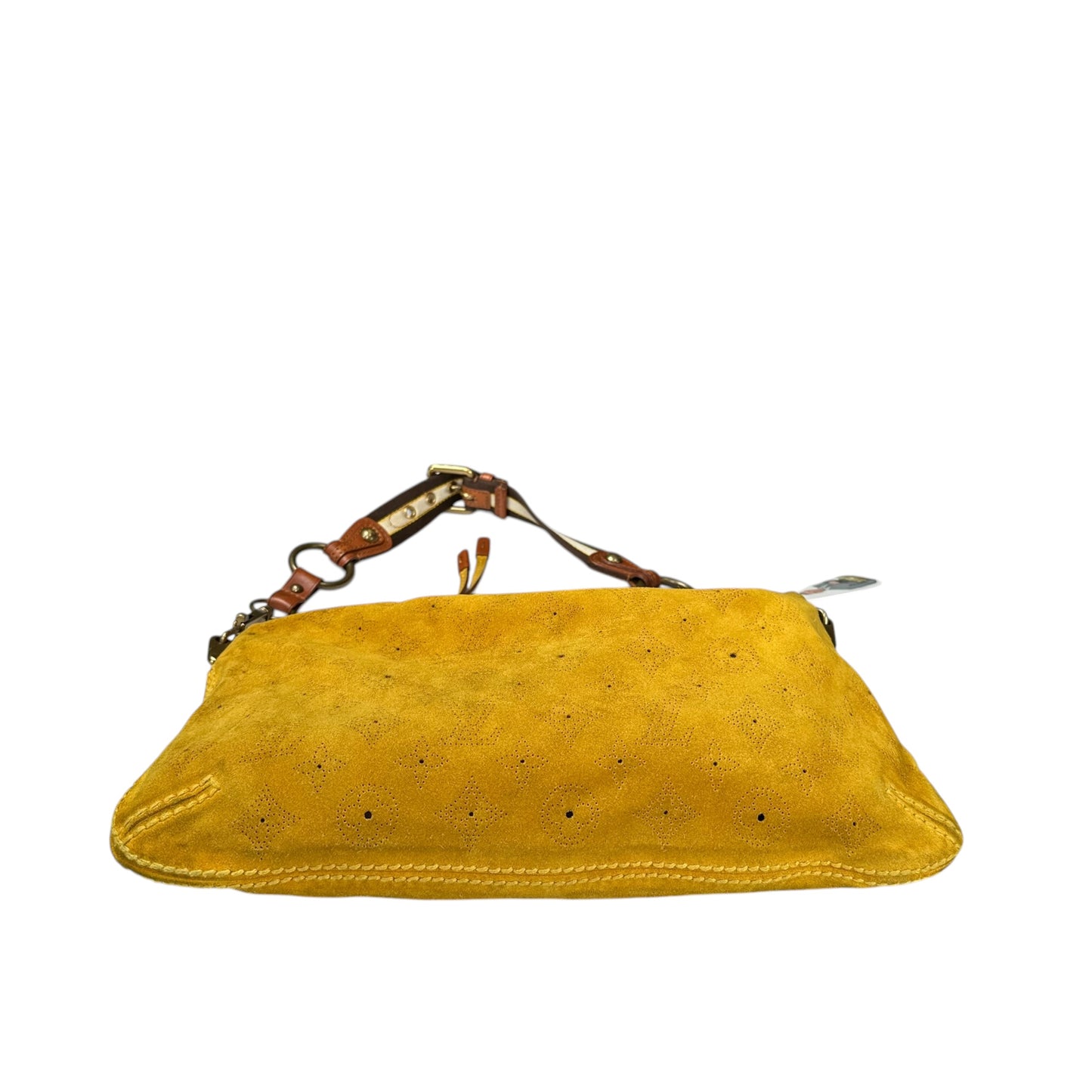 Louis Vuitton Limited Edition Suede Mahina Onatah PM Pouchette Yellow Mustard Shoulder Purse