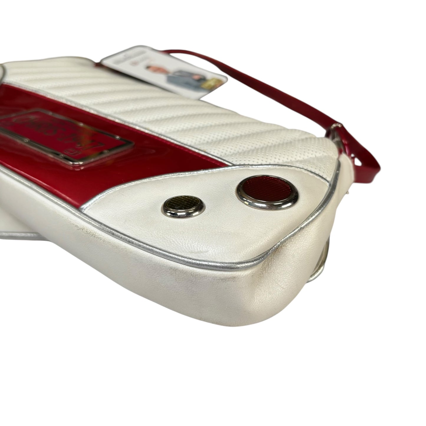 Christian Dior Cadillac Y2K Red Patent White Leather 2-Way Purse