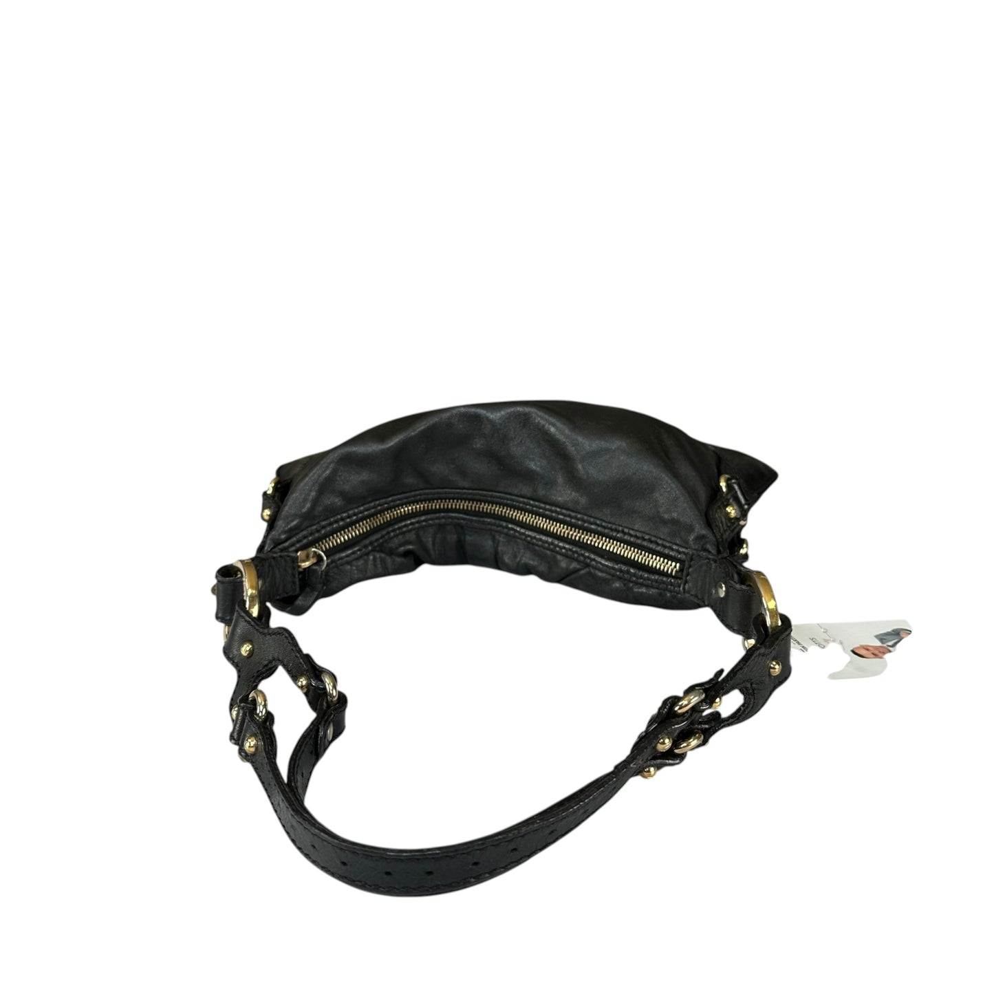 Fendi Baguette Y2K Knot / Flower Black Leather Shoulder Purse