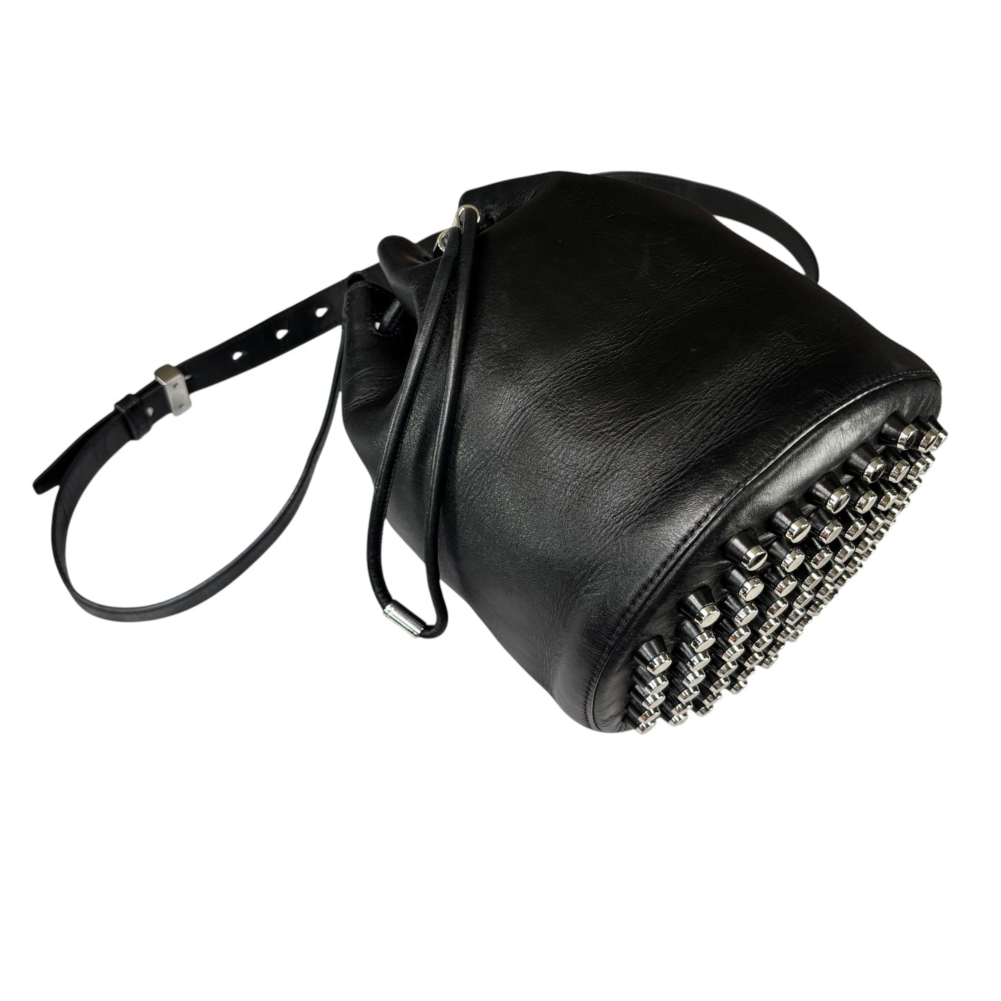 Alexander Wang Diego Bucket SHW Black Leather Crossbody