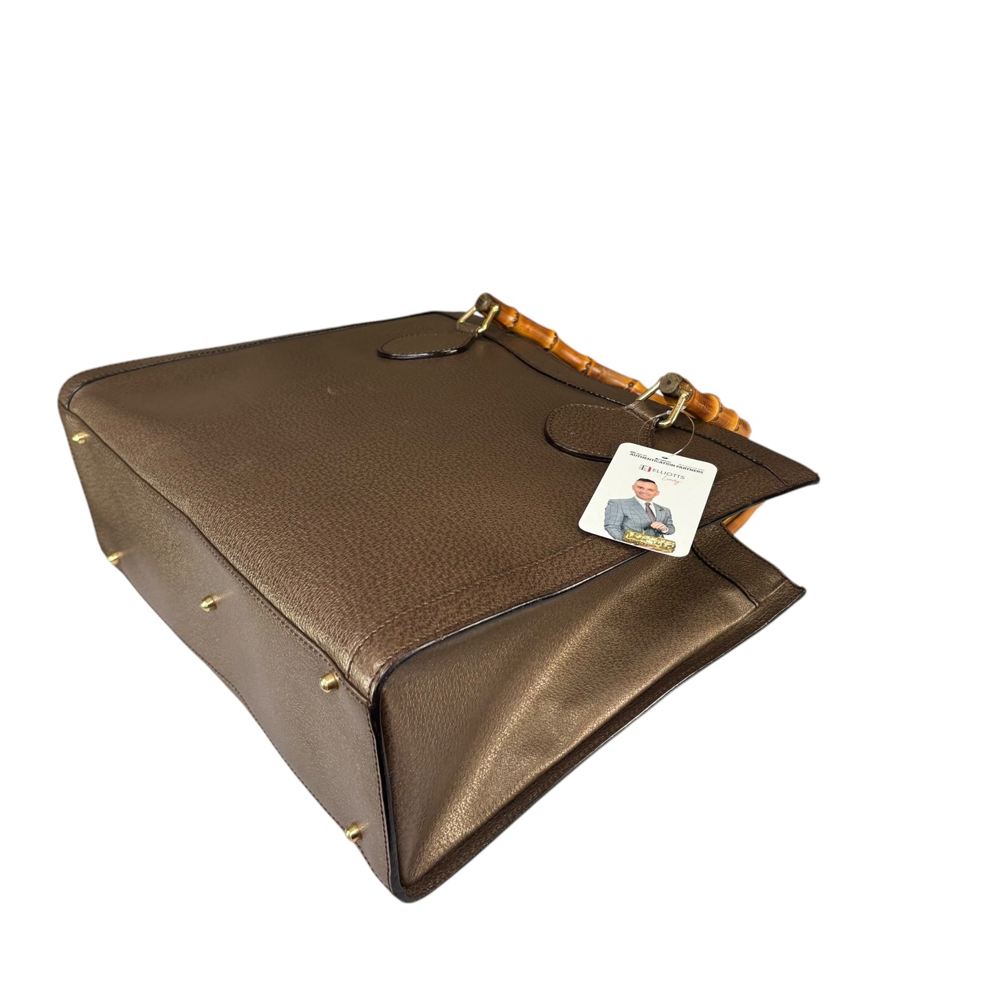 Gucci Diana Bronze Metallic Suede Bamboo Tote