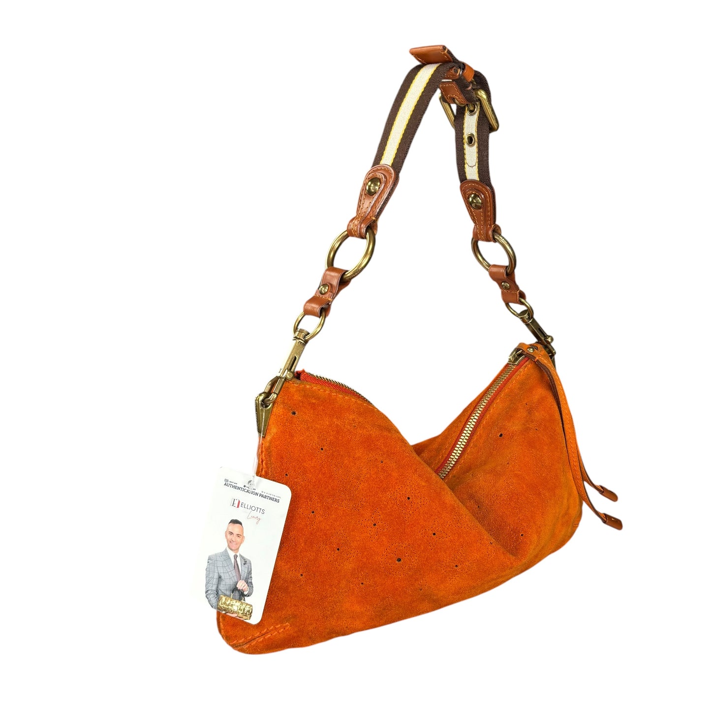 Louis Vuitton Mahina Onatah PM Pouchette Orange Suede Shoulder Purse