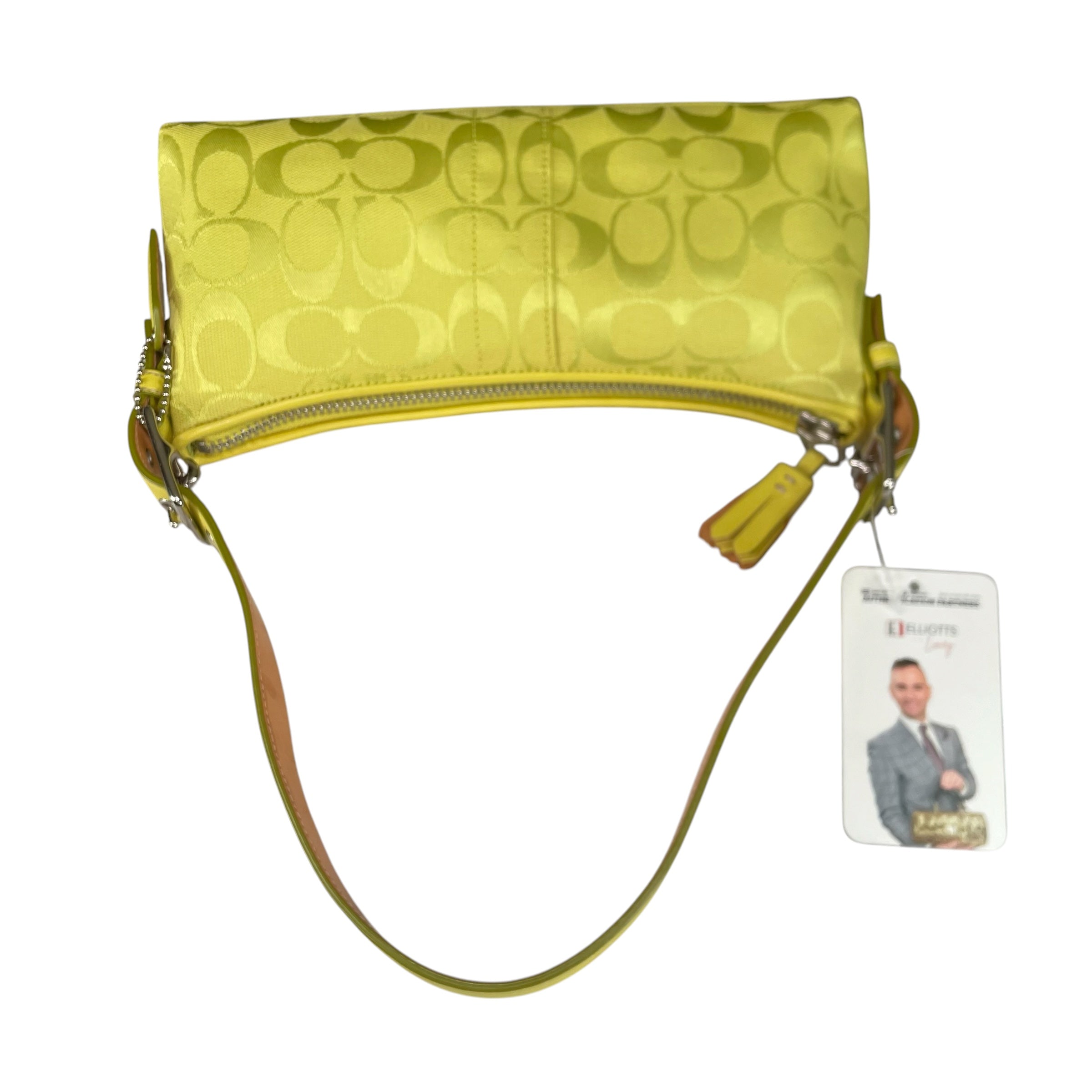 バッグ COACH Shoulder Bag Signature Lime Yellow Coach Demi Y2K Signature C Lime Shoulder Purse – Elliott's Luxury