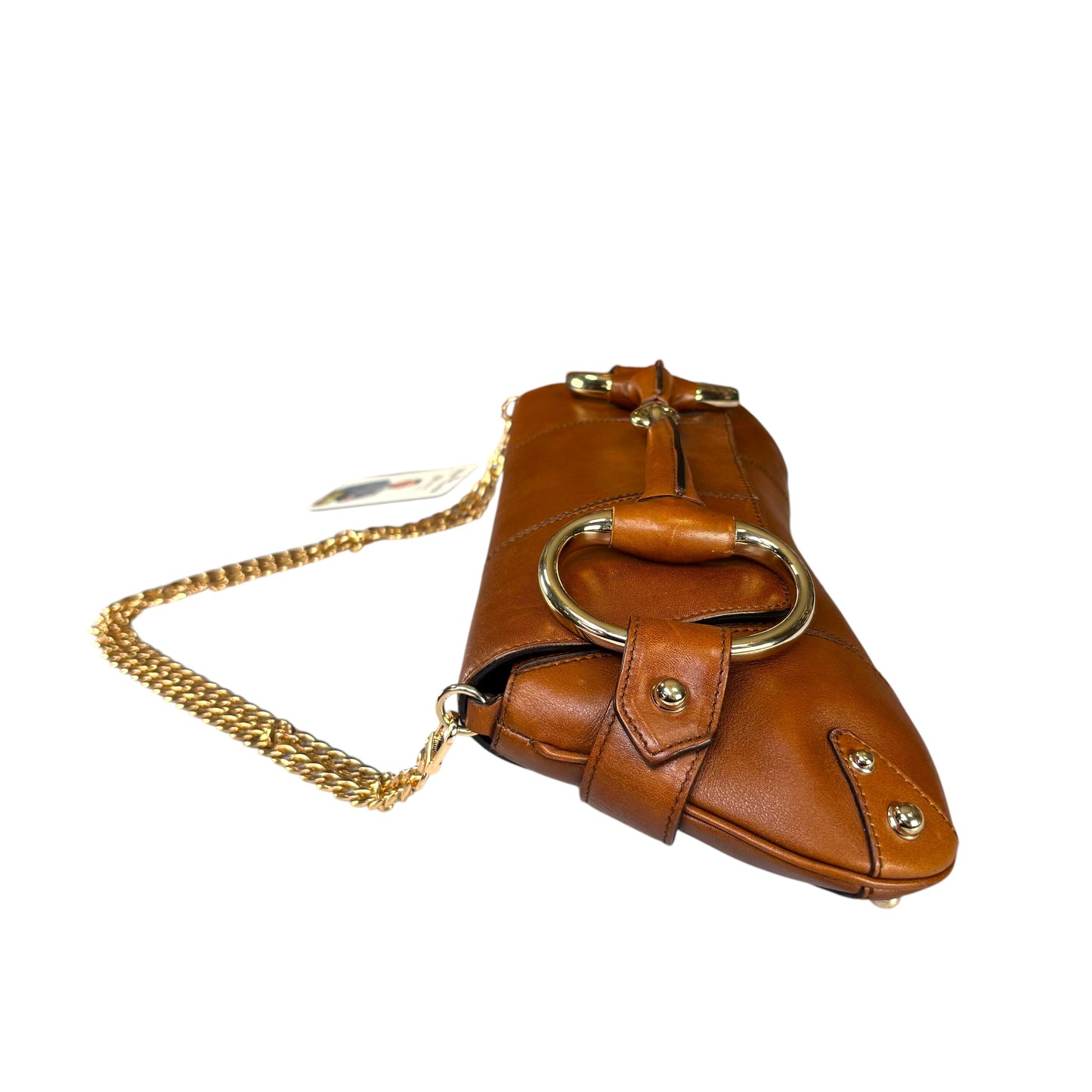 Gucci Classic Y2K Horsebit Gold Brown Jumbo XL Leather Shoulder Bag