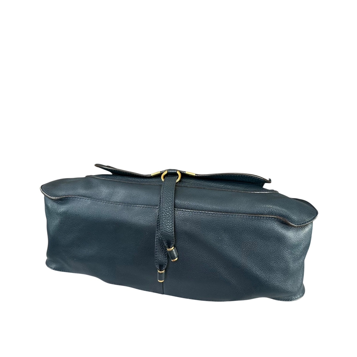 Chloe Marcie XL Navy Blue GHW eather Satchel