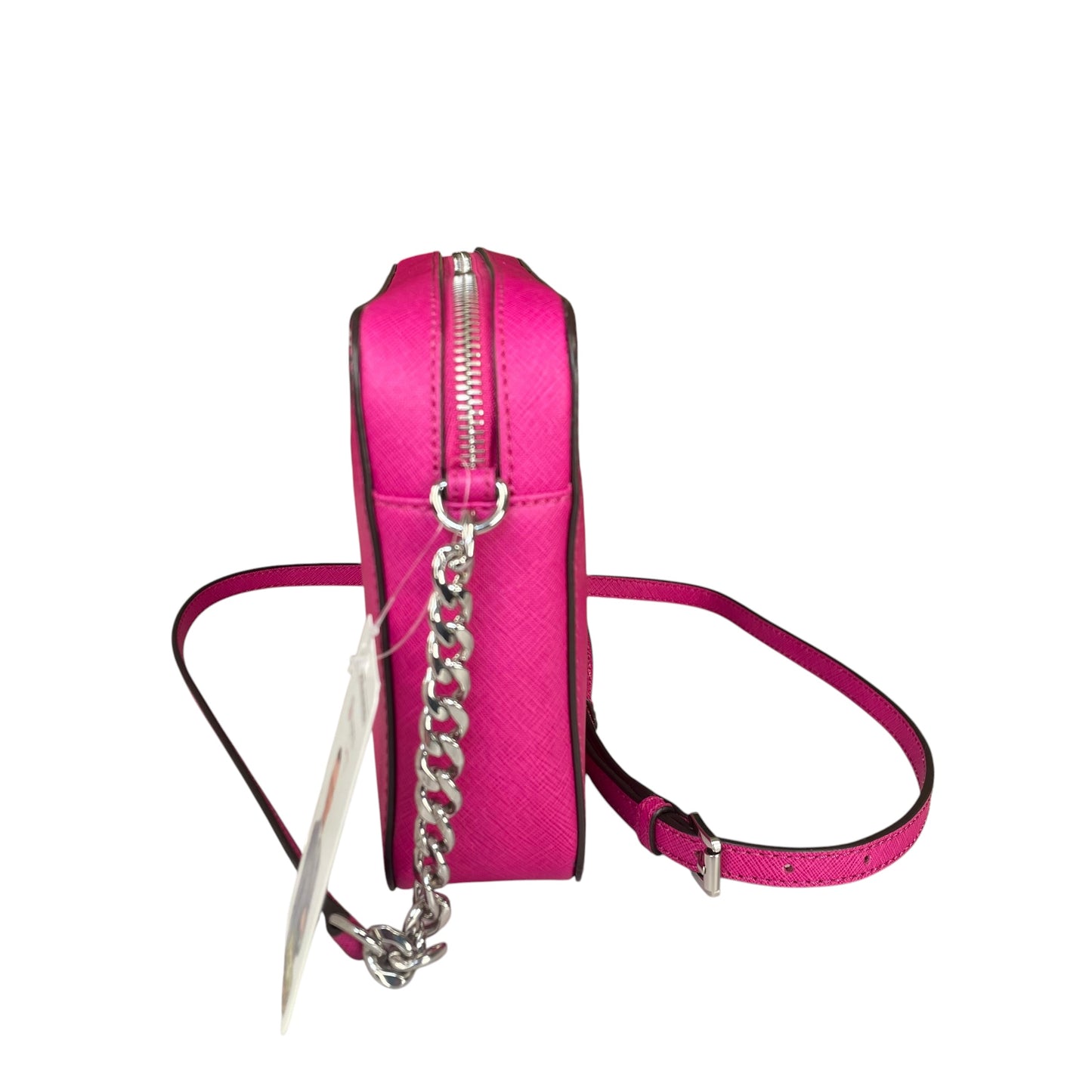 Michael Kors Fushia Saffiano Leather SHW Pink Jet Set Crossbody