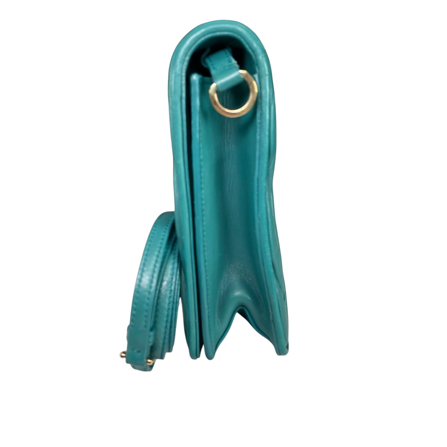 Miu Miu Delice Teal Matelasse Python Embossed Nappa Leather GHW Crossbody Flap Purse