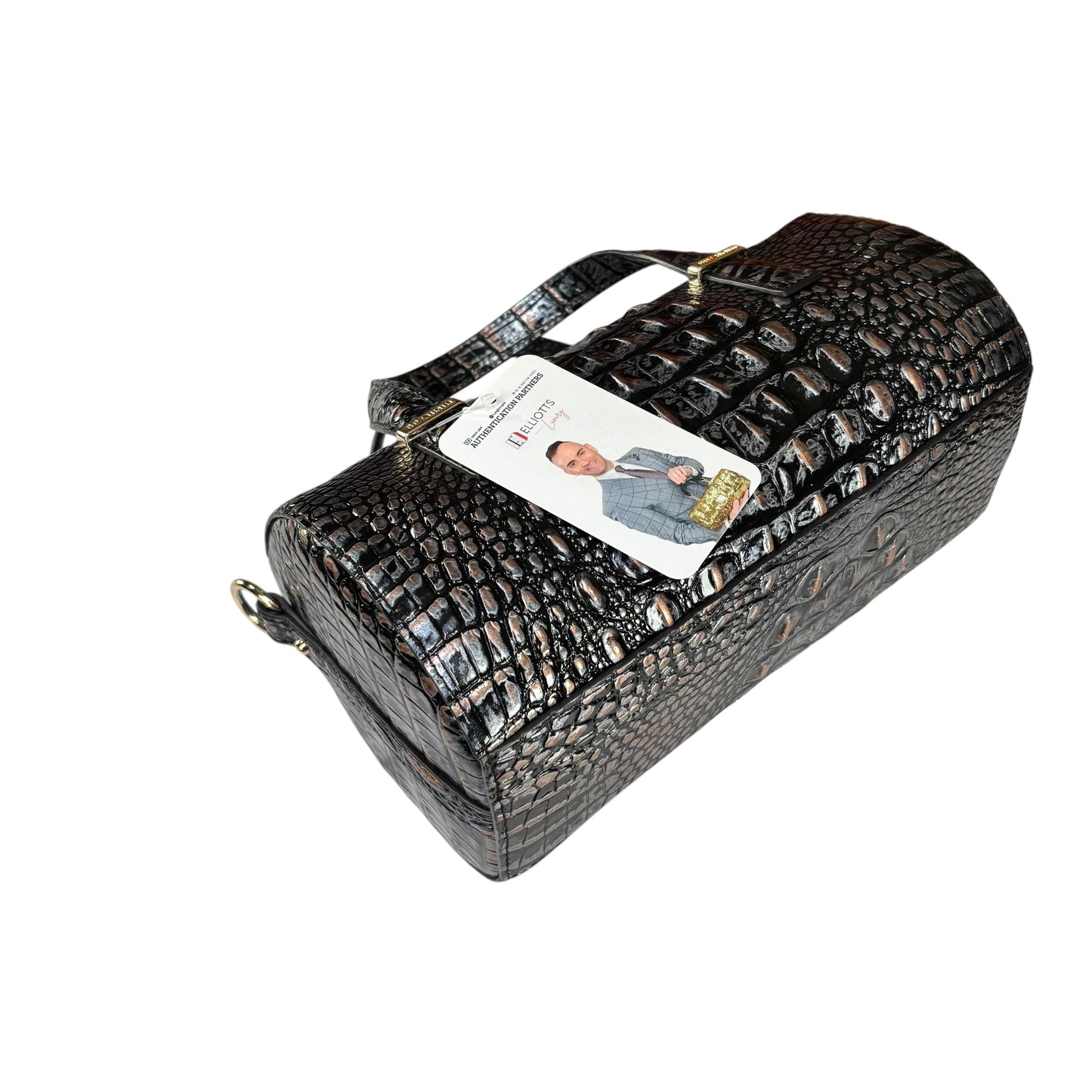 Brahmin Claire Metallic Melbourne Embossed Barrel 2-Way Bag