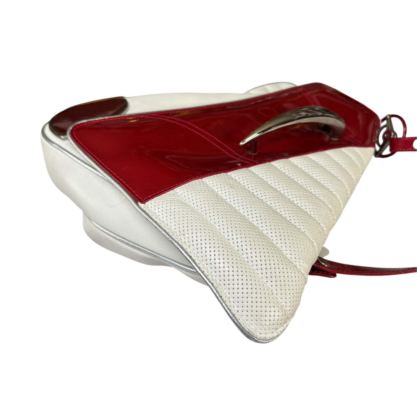 Christian Dior Cadillac Y2K Red Patent White Leather 2-Way Purse