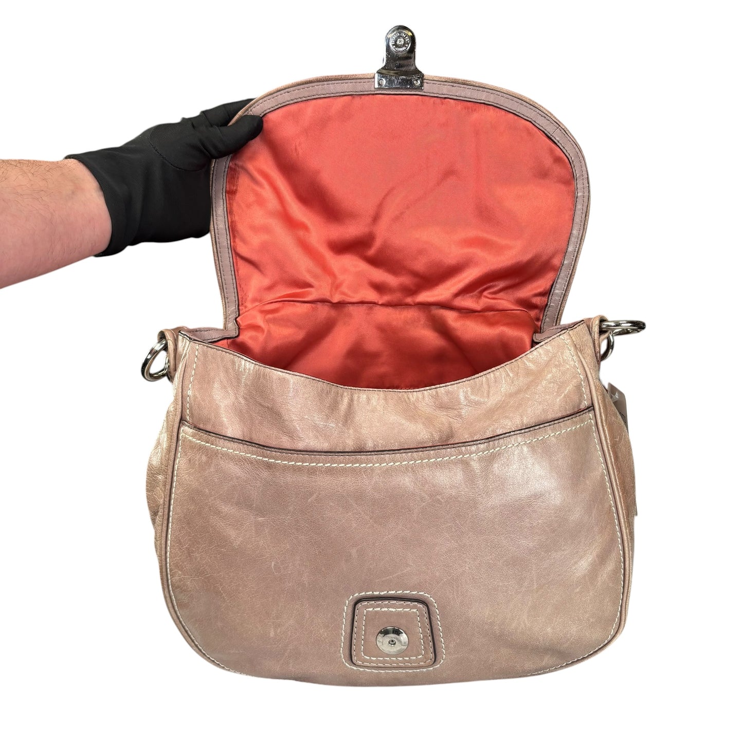 Coach Y2K Taupe Distressed Soho Buckle Shoulder Purse