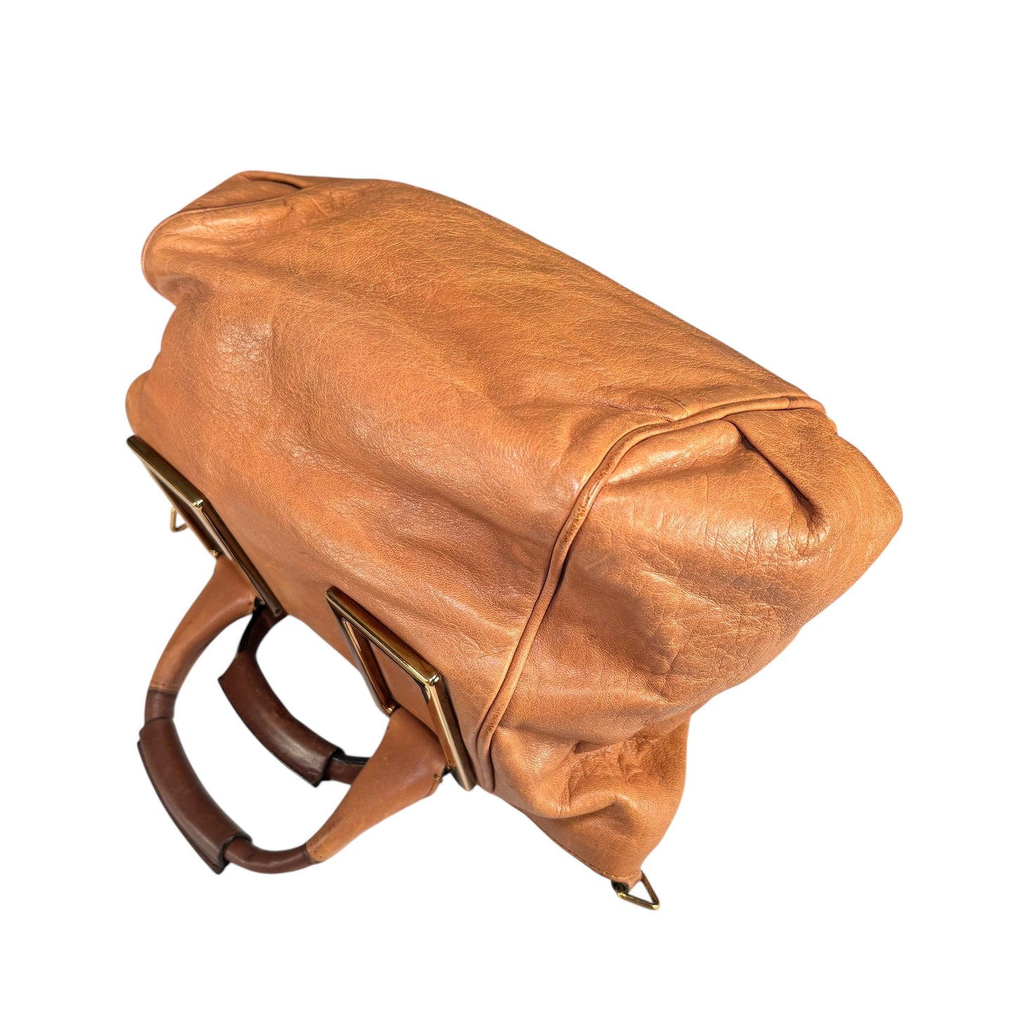 Chloe Ethel Medium Cognac Brown Leather Satchel