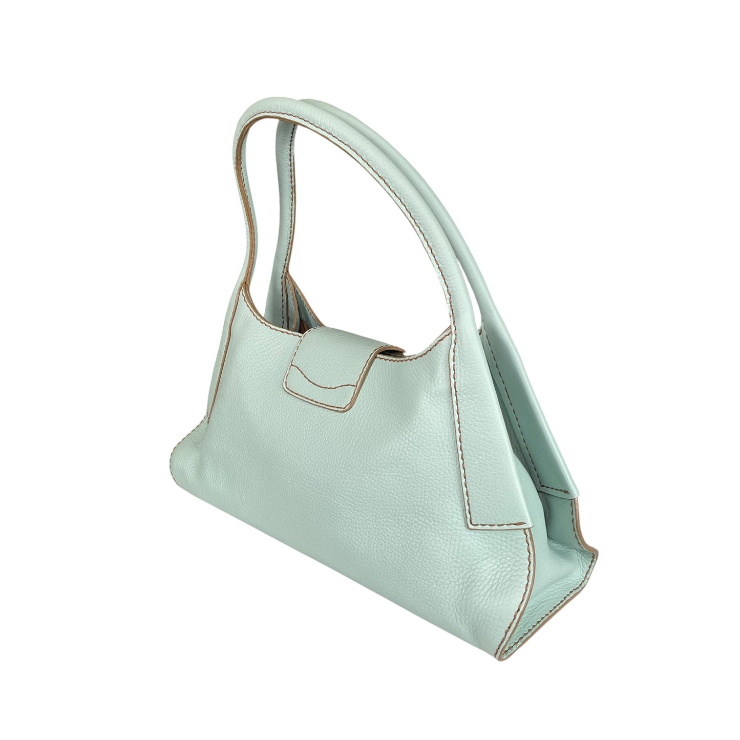 Tod’s D Bag Hobo Mint /Taupe Pebbled Leather SHW Shoulder Bag
