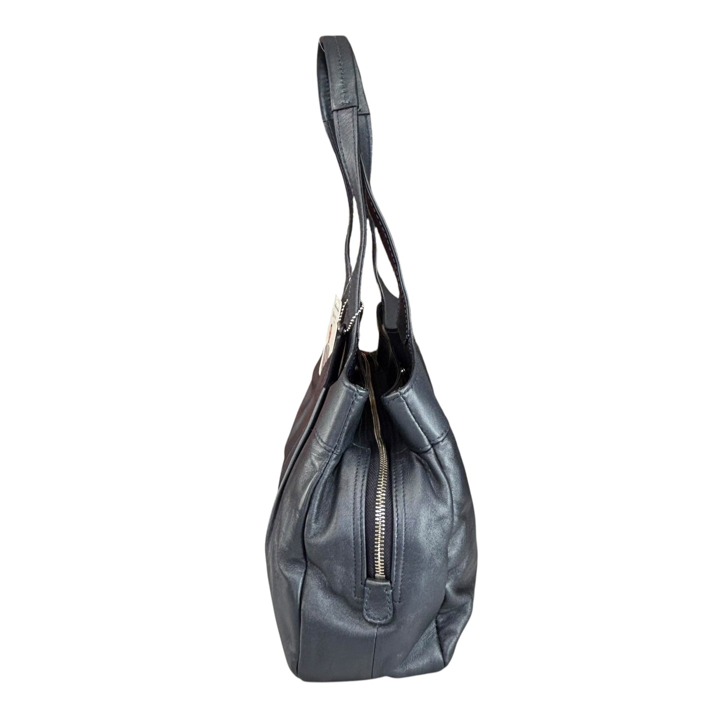 Coach Lexi SHW Metallic Grey Leather Large Shoulder Hobo Pursw
