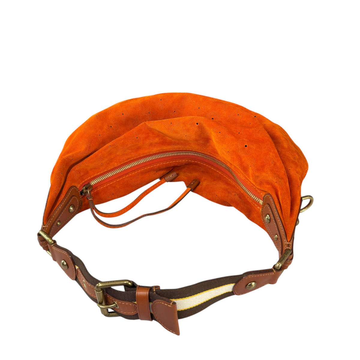 Louis Vuitton Y2K Onata Orange Suede Mahina GM Leather Hobo Purse