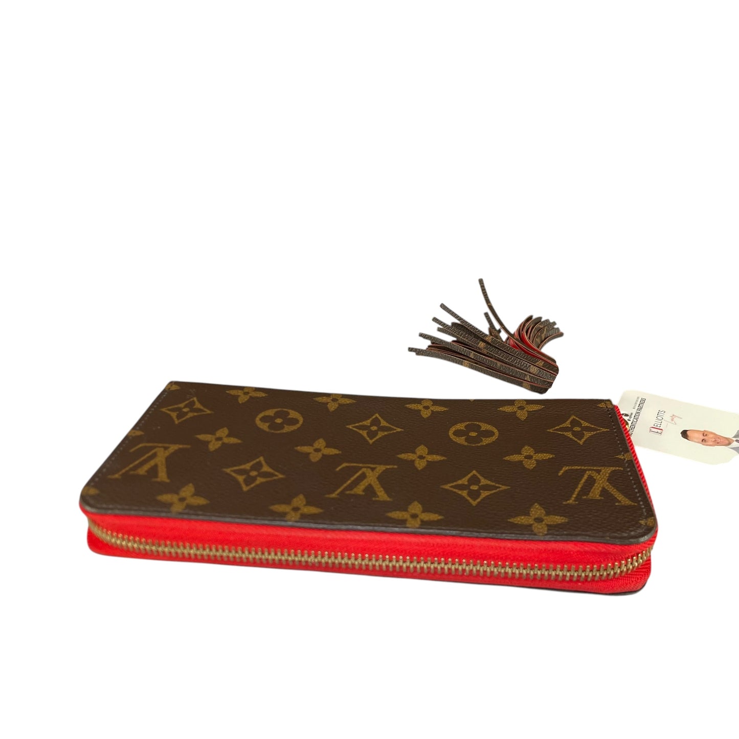 Louis Vuitton Pompon Zippy Tassel Wallet Monogram Canvas Red