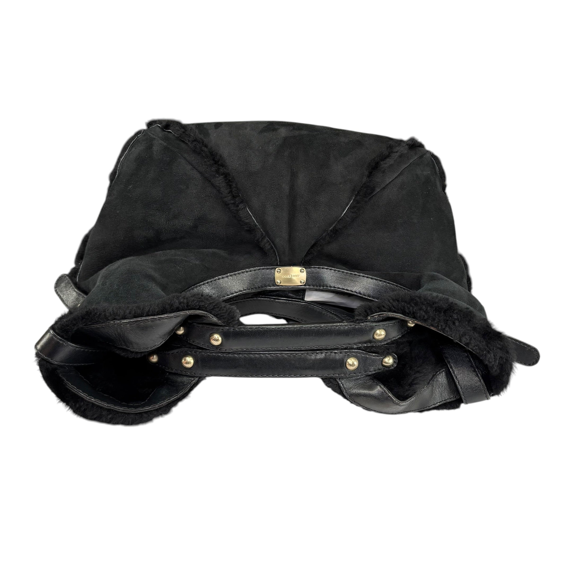 Jimmy Choo Black Shearling GHW Large Shoulder Hobo – Elliott's Luxury