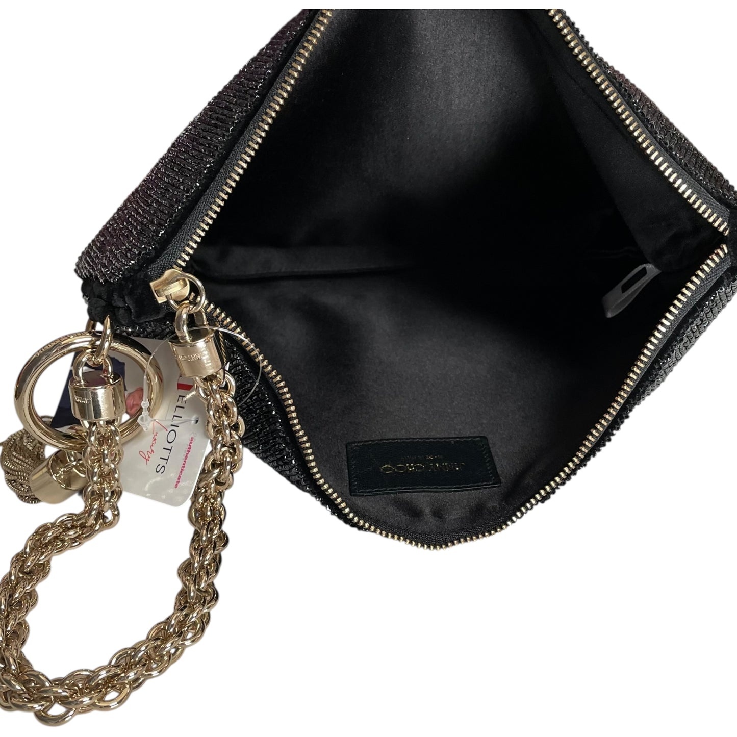 Jimmy Choo Callie I WANT CHOO Limited GHW Shoulder Black Beaded Clutch Purse