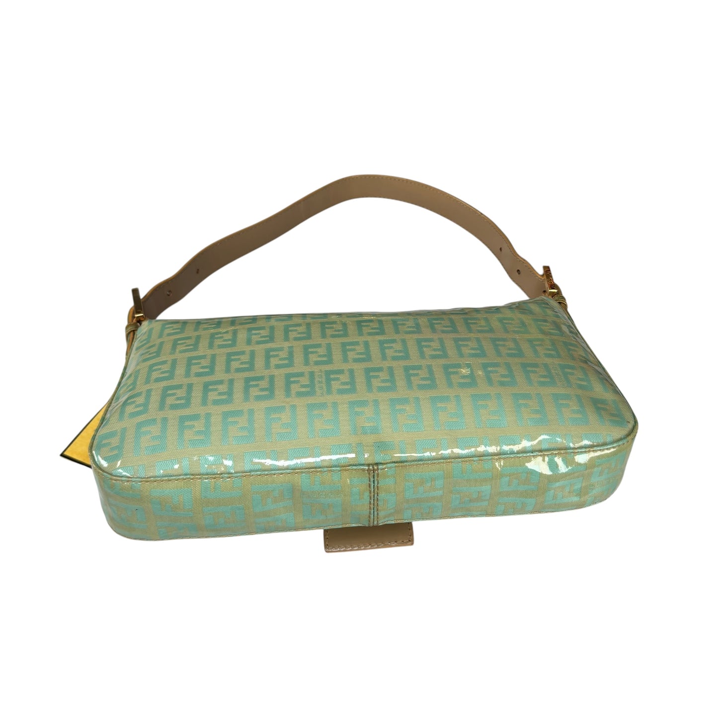 Fendi Y2K Baguette Classic Mint Green Zucchino Coated Canvas Purse
