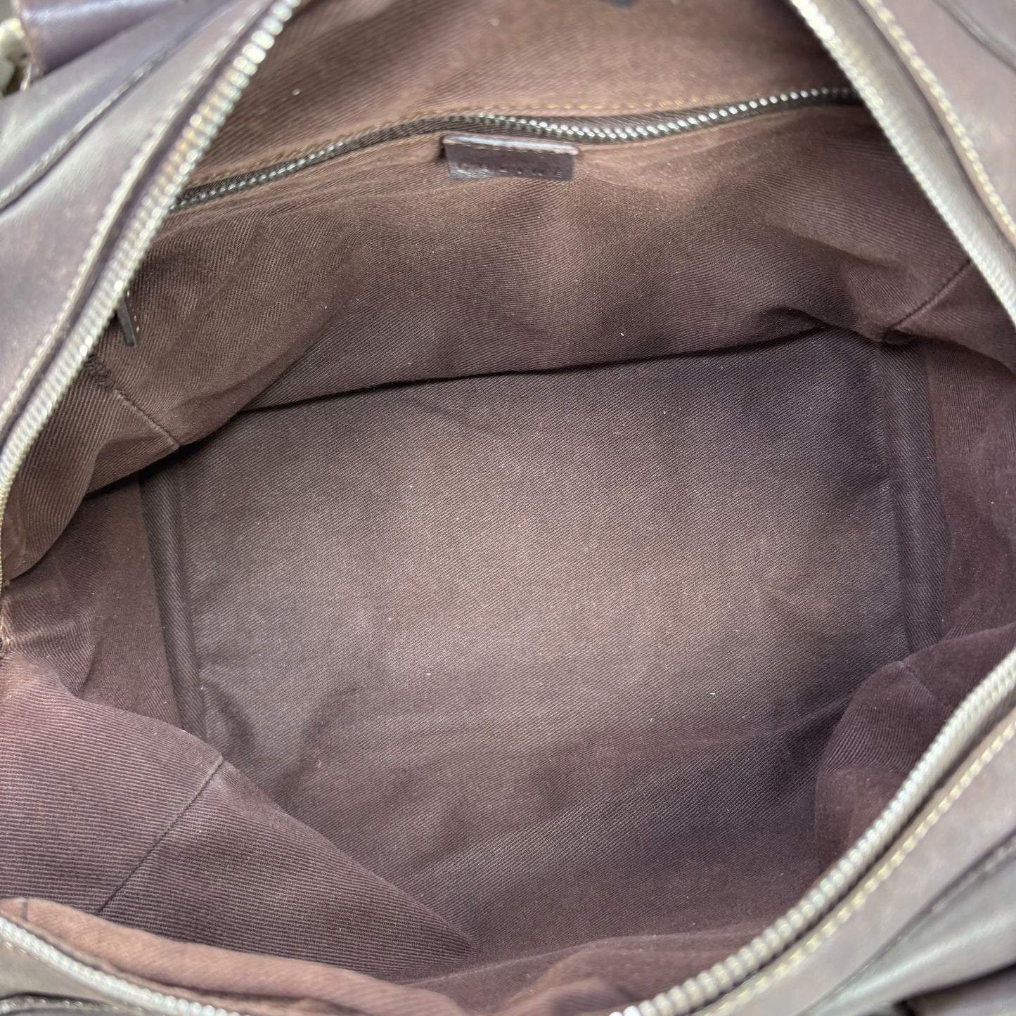 Celine Boogie Brown Leather SHW Boston Zip Bag