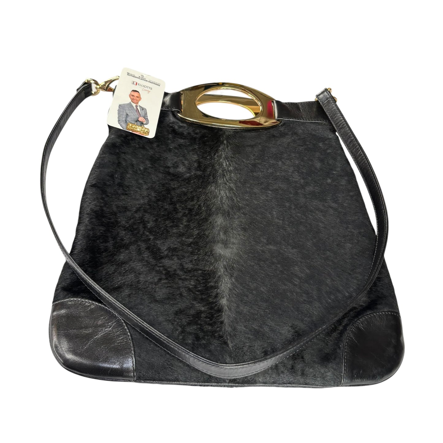 Valentino Garavani Slim GHW Pony Fur Leather Shoulder Purse