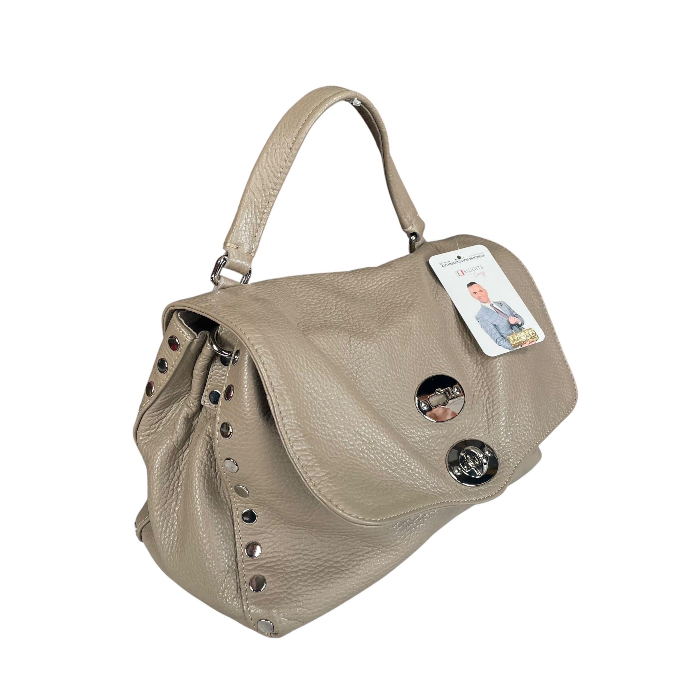Zanellato Postina Taupe Daily Small Studded 2-Way SHW Top Leather
