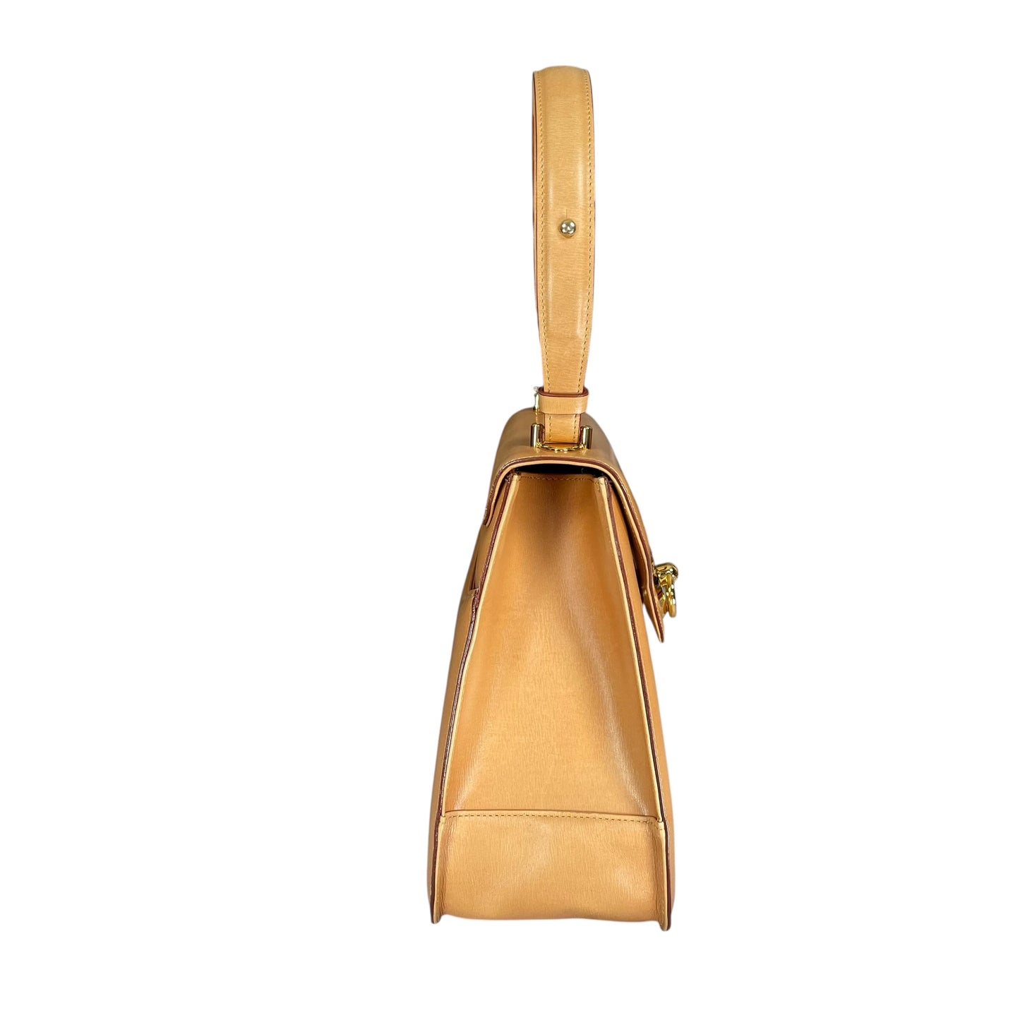 GIVENCHY Kelly Top Handle Camel Brown Magnetic GHW Snap Closure Shoulder Purse
