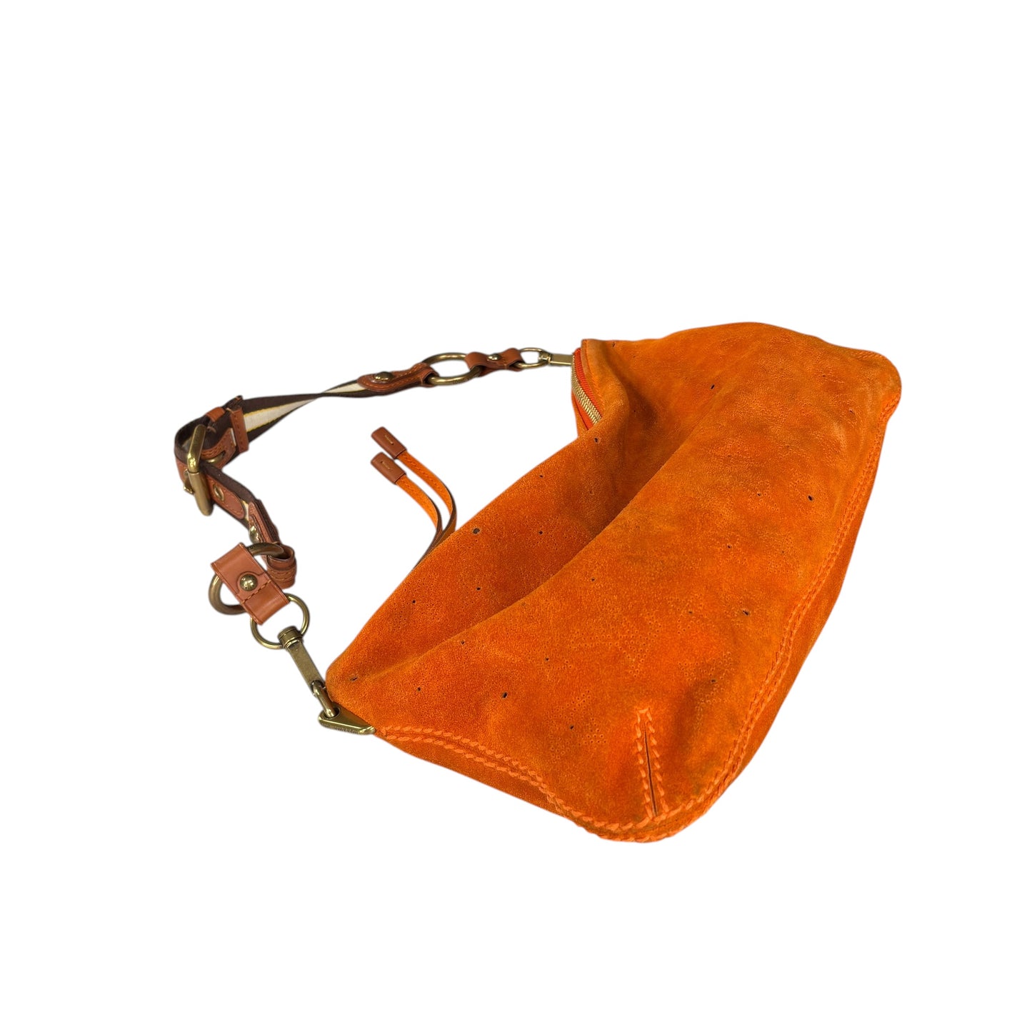Louis Vuitton Mahina Onatah PM Pouchette Orange Suede Shoulder Purse