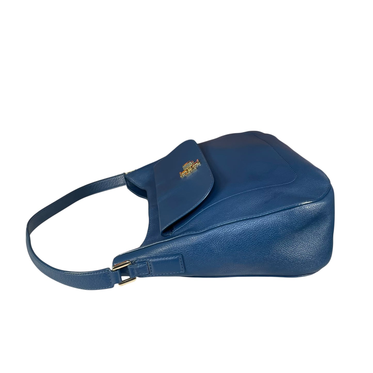 Tory Burch Mercer Blue Wave Leather GHW Hobo Shoulder Bag