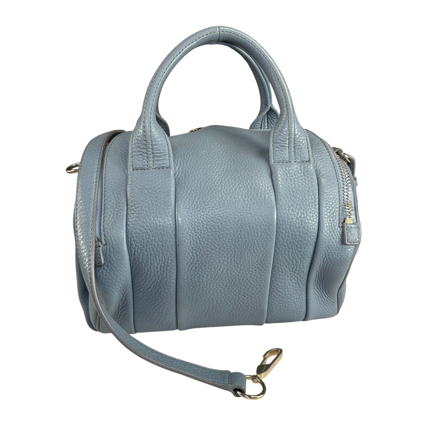 Alexander Wang Rocky Light Blue Gold HW Leather Boston 2-Way Crossbody